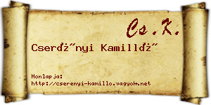 Cserényi Kamilló névjegykártya